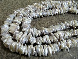 Nugget de forma libre de perla gris natural, cuentas de tamaño de 13 a 20mm, hebra de 8 pulgadas de largo, fabricación de joyas, cuentas de piedras preciosas - Product Image 3