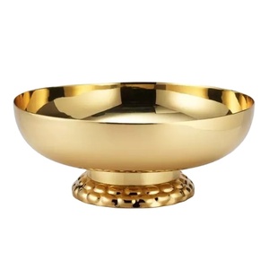 Bol de service tendance pour ustensiles de cuisine hôtel Restaurant bol à Fruits décoratif finition or design moderne plats à salade en métal - Product Image 1