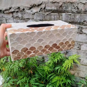 Porta Toallas de Papel Artesanal, Artesanía Vietnamita para Salones de Spa de Lujo y Decoración de Tocadores en Villas de Resort - Product Image 3