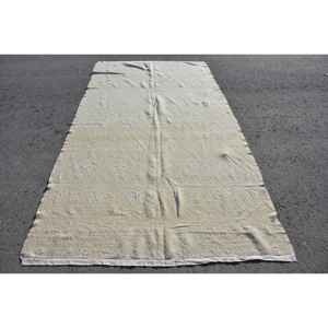 พรมขนสัตว์สีเบจแบบดั้งเดิม5.1 x 10FT วินเทจแบบเย็บปะติดปะต่อกันออกแบบสำหรับห้องนั่งเล่นตกแต่งด้วยยาง - Product Image 1