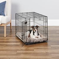 Cage pour chien pliable ventilée, caisse à porte simple et double brevetée avec poêle amovible étanche et pieds antidérapants/