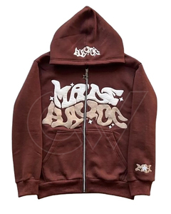 Sudadera con capucha de felpa con cremallera de alta calidad de fabricante personalizado al por mayor, Sudadera de punto unisex de talla grande con estampado de hojaldre - Product Image 3