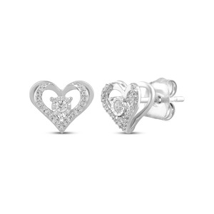 Pendientes de Diamantes con Forma de Corazón Abierto, 0.50 Ct, Diamantes Cultivados en Laboratorio, Oro Sólido de 14K, Joyería para Ocasiones Especiales y Fiestas - Product Image 2