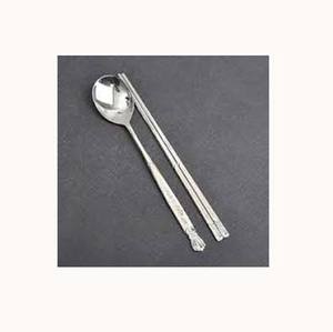 High Quality Royal Silver Polished <b>Set</b> with Unique Long Embossed Design Handle Design Modern Cutlery With <b>Chopsticks</b> - Product Image 1