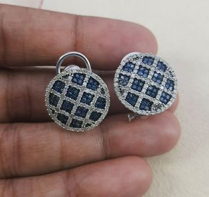 Best Quality 925 Sterling <b>Silver</b> 1.67 Ct Natural Round Cut Blue White Diamond <b>Stud</b> Earrings Women's Trendy Fine Jewelry India - Product Image 2