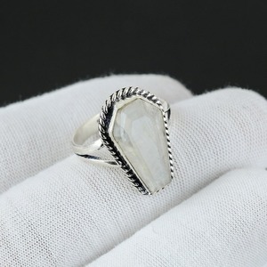 Bague classique bijoux pour femmes argent Boho Style bijoux 925 argent Sterling pierre de lune pierre précieuse à la main bague cadeau pour femme - Product Image 3