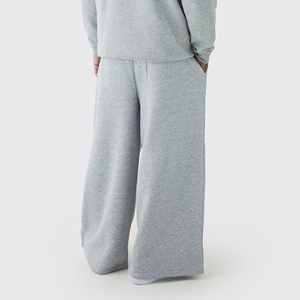 Vente chaude en gros 100% coton hommes pantalons lavé décontracté polaire blanc jambe large cordon pantalons de survêtement fond ouvert pantalon 2026 - Product Image 6