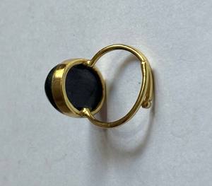 Anillo Vintage chapado en oro y plata de ley hecho a mano, Gema de ónix negro, ajuste de bisel de forma ovalada de 10mm, regalo de boda y Aniversario - Product Image 2