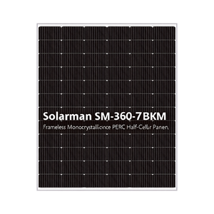 Panneau solaire monocristallin PERC demi-cellule sans cadre Solarman SM-360-72BKM - Product Image 2