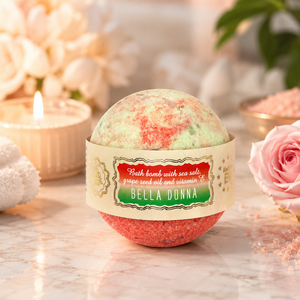 Bomba de Baño Bella Donna Bloom Spa Fizzer 180g, Premium, Hecha a Mano, con Sal Marina y Vitamina E, Hidratante, para el Cuidado del Baño, OEM ODM, Relajación Spa - Product Image 1