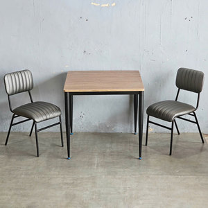 CBBA115 Minimalist Dining Set for 2 <b>Foldable</b> Plywood <b>Table</b> <b>with</b> Iron <b>Legs</b> for Kitchen or Living Room - Product Image 2