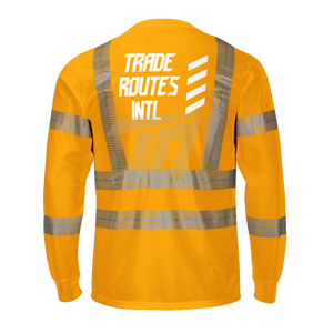 Camisa de cuello redondo de poliéster impermeable profesional, conjunto general de trabajo reflectante de seguridad con diseño de babero abotonado de marca personalizada - Product Image 3