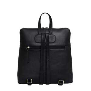 Premium Quality Genuine Leather <b>Backpack</b> Vintage Style with Two-Way Zip Top <b>Black</b>-Geometric Pattern Direct Top Indian Supplier - Product Image 5