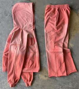 Sweat-shirts à capuche zippés pour hommes, personnalisés, en maille tricotée doublée, 500 g/m², délavés à l'acide, imprimés, lourds, effet vieilli, streetwear, logo, anti-rétrécissement - Product Image 3