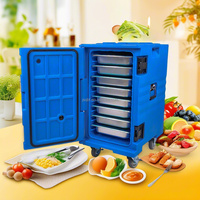 Boîte isotherme empilable en plastique LLDPE durable de 130 L pour buffet, maintien au chaud des plats, boissons froides, plats à emporter, gâteaux et glaces