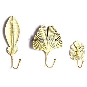 Lot de 5 crochets et cintres muraux en métal de différentes feuilles fantaisie uniques de créateur du fabricant indien au prix le plus bas - Product Image 3