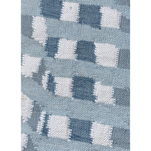 พรมขนสัตว์ทอลายตารางสีน้ำเงิน รุ่น ADWP-13084 ผ้าฝ้ายออร์แกนิก รูปทรงสี่เหลี่ยมผืนผ้า ขนาด 9x12 ฟุต สำหรับตกแต่งห้องนั่งเล่นในบ้าน - Product Image 3