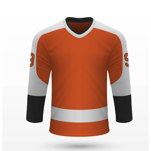 Vêtements de sport d'entraînement à séchage rapide et à manches longues Logo personnalisé et impression par sublimation d'équipe Maillot de hockey sur glace à bas prix pour hommes - Product Image 1