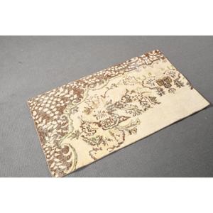 Vintage 2.3x4 ft Small Rug, Turkish Rug, <b>Brown</b> Patchwork Rug - Product Image 3