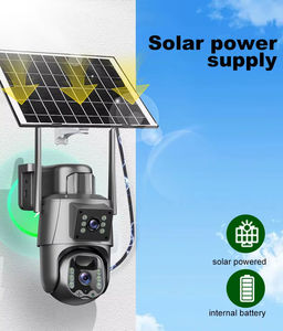 กล้องวงจรปิดอัจฉริยะพลังงานแสงอาทิตย์ 4G รุ่น V380 ความละเอียด 6MP มุมมองคู่ PTZ ตรวจจับความเคลื่อนไหวด้วย PIR พร้อมไฟแฟลชสีแดงและสีน้ำเงิน - Product Image 2