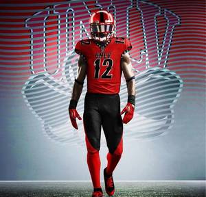 Uniformes de Fútbol Americano Personalizados de Manga Corta, Transpirables, con un Estilo Único en Rojo y Negro, Ropa Deportiva con Estampado por Sublimación - Product Image 1