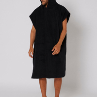 Nouveau poncho de plage imperméable pour homme en coton écologique personnalisé, avec capuche, couleur unie, séchage rapide, options grandes tailles