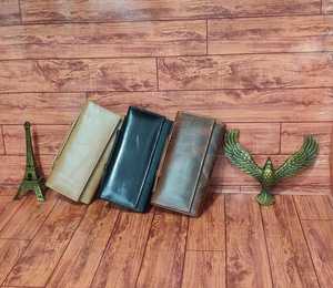 Monedero largo de cuero genuino para mujer con función RFID, múltiples ranuras para tarjetas, bolsillo con cremallera y compartimento para notas, tarjeta Multi PAL - Product Image 1