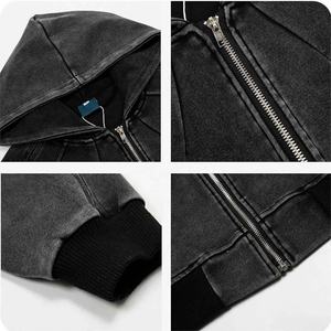 Sweat à capuche zippé pour homme, en coton molletonné, fermeture éclair intégrale, style streetwear oversize, vente en gros, vêtements de sport, style de vêtements de sport - Product Image 3