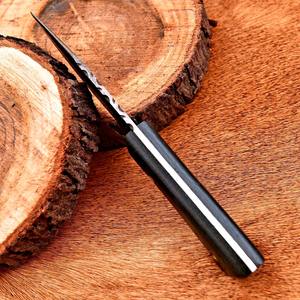 Couteau de chasse en plein air de camping à lame fixe en acier damas fait à la main manche en palissandre couverture en cuir Support OEM nouveau Design - Product Image 4