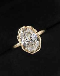 Anillo de Diamantes de Lujo con Engaste de Media Montura, Plata S925, Chapado en Oro de 18k, Anillos de Moissanita de 2CT, Anillo de Moissanita Certificado por GRA - Product Image 5