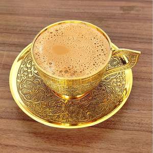 Juego de 2 Tazas y Platos de Aluminio con Diseño Zen Asiático en Relieve para Té y Café - Product Image 2