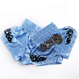 <b>Red</b> High Elastic Custom Boxing Muay Thai <b>Shorts</b> with Shinny Embroidery Pattern logo - Product Image 1