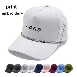 5-Panel Plain Cotton Baseball Cap and Trucker <b>Hat</b> Black Embroidered with Waterproof Terry and Jersey Fabric - Product Image 6