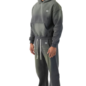 Conjuntos Deportivos Vintage para Hombre, Sudadera con Capucha Lavada, Pantalones de Jogging, Felpa Gruesa, Hechos a Medida, OEM, ODM, Ropa Casual, Suministro al por Mayor de Fábrica - Product Image 4