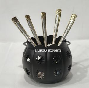 Porta Cubiertos Clásico 2026, Organizador de Utensilios de Cocina de Hierro Negro con Logotipo, para Cucharas, Cuchillos y Tenedores - Product Image 1