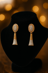 Conjunto de collar occidental de corazón de zafiro chapado en oro de 22K con cadena de cuerda - Product Image 3