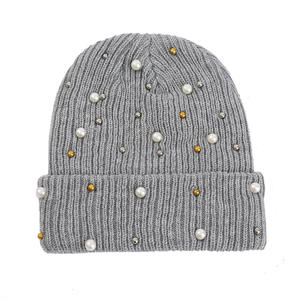 Gorro de Pescador de Invierno de Lujo, Diseño Personalizado de Alta Calidad, Gorro de Punto Y2k con Pedrería y Perlas - Product Image 6