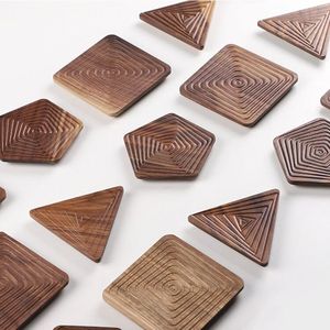 Elegant <b>Wooden</b> Zigzag Edge and Striped Pattern <b>Trivets</b> for Tabletop Decor and Heat-Resistant Protection Best Selling Latest Look - Product Image 5