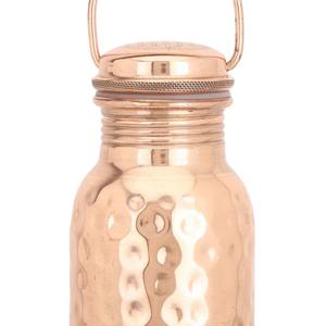 Premium metal copper <b>water</b> <b>bottle</b> with hammered texture and tight lid made for <b>long</b> lasting ayurvedic health benefits - Product Image 3