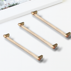 Tiradores de armario y tiradores de barra de aleación de zinc acrílico transparente moderno para cajón, tocador, dormitorio, herrajes para muebles de lujo - Product Image 3