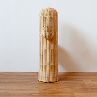 Décoration d'intérieur personnalisable en rotin naturel tressé à la main, motif cactus, écologique, pour intérieurs modernes bohèmes et art déco - Journée de la Terre