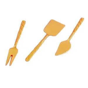 Juego de Cuchillos para Queso de Acero Inoxidable Dorado, Ecológico, de Primera Calidad, Juego de 3 para Bodas y Uso en Restaurantes - Product Image 1
