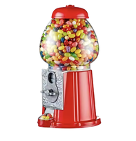 Distributeur de chewing-gum Kwang Hsieh 12 pouces, modèle français, rouge moyen, en métal, à monnayeur, avec globe en verre, capacité 2 lb