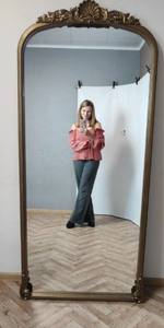 Espejo Antiguo de Cuerpo Entero, Espejo Grande Vintage, Espejo Barroco, Espejo Victoriano, Espejo Tallado en Oro - Product Image 2