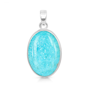 Vintage 925 Sterling <b>Silver</b> Zircon Oval Gemstone Pendant - Product Image 1