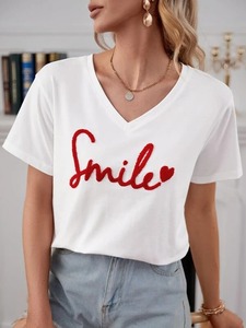 T-shirts chenille pour femmes T-shirt décontracté pour femmes T-shirt surdimensionné pour femmes - Product Image 6