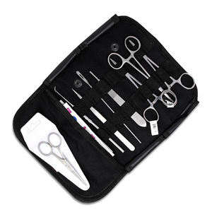 Kits chirurgicaux pour étudiants 9 pièces avec porte-aiguille pince à épiler détartreur ciseaux sonde ensemble de bronzage chirurgical - Product Image 1
