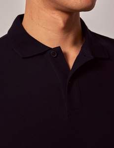 Polo Muscle Fit pour hommes T-shirts de sport d'été Polo surdimensionné en coton biologique à coupe ajustée Chemise à col en gros - Product Image 2