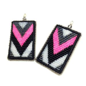 Tigre fait à la main graine perlée broderie boucles d'oreilles personnalisé graine perle broderie boucles d'oreilles coloré graine perlée broderie bijoux - Product Image 4