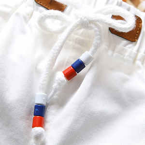 Pantalones cortos blancos de algodón para hombre, Bermudas informales, pantalones cortos ajustados de verano con cordón, uso diario, Pantalones suaves al tacto y cómodos - Product Image 4